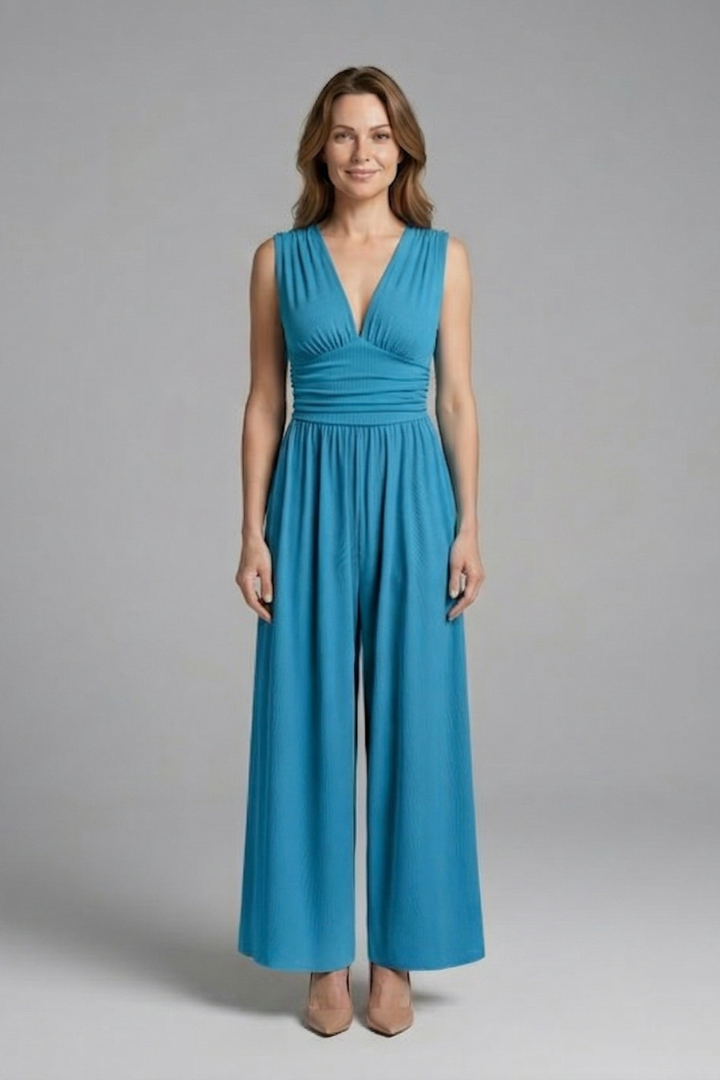 Women’s Jumpsuit with Sleeveless Design and Wide Leg