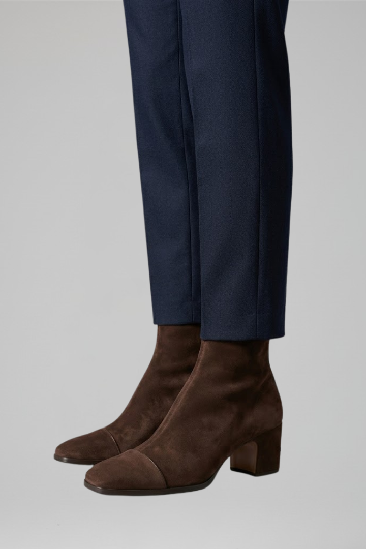 Women's Orthopaedic Heeled Boots with Block Heel for All-Day Comfort