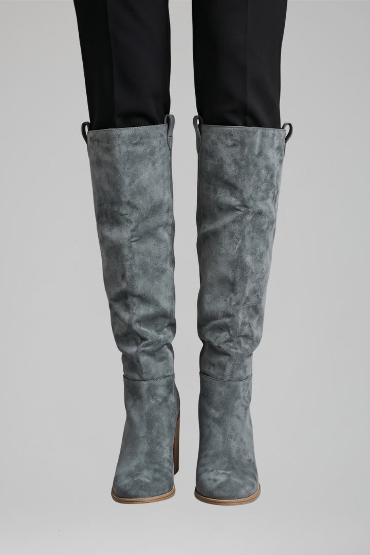 Women's Knee-High Boots with Block Heel for Fall