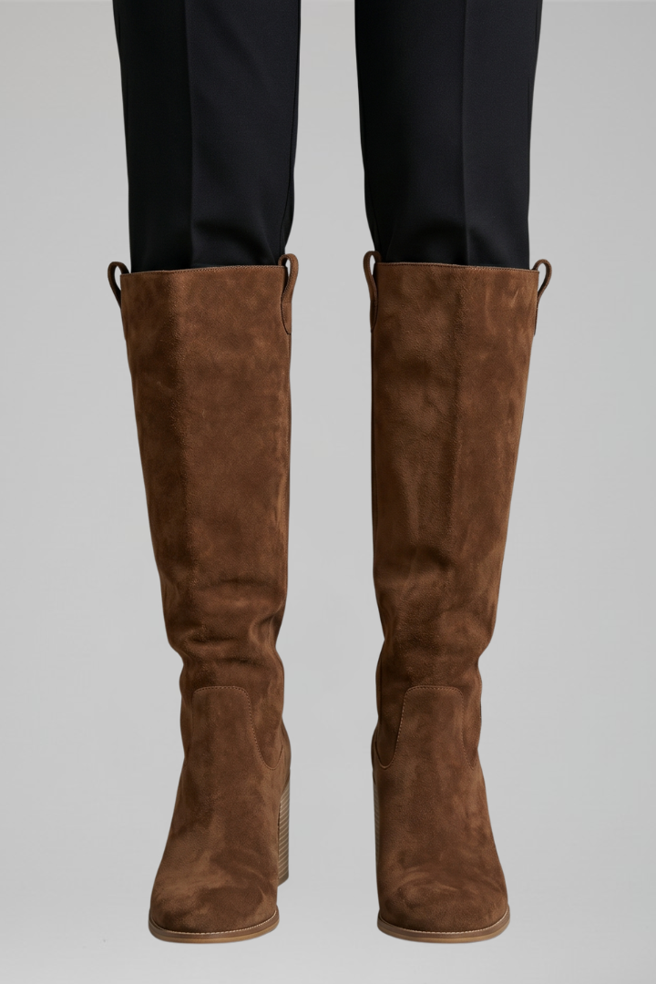 Women's Knee-High Boots with Block Heel for Fall