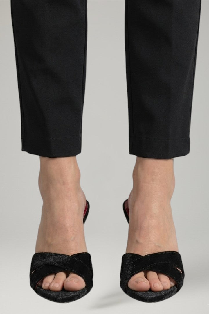 Women's Leather Heels with Open Toe and Stiletto Heel