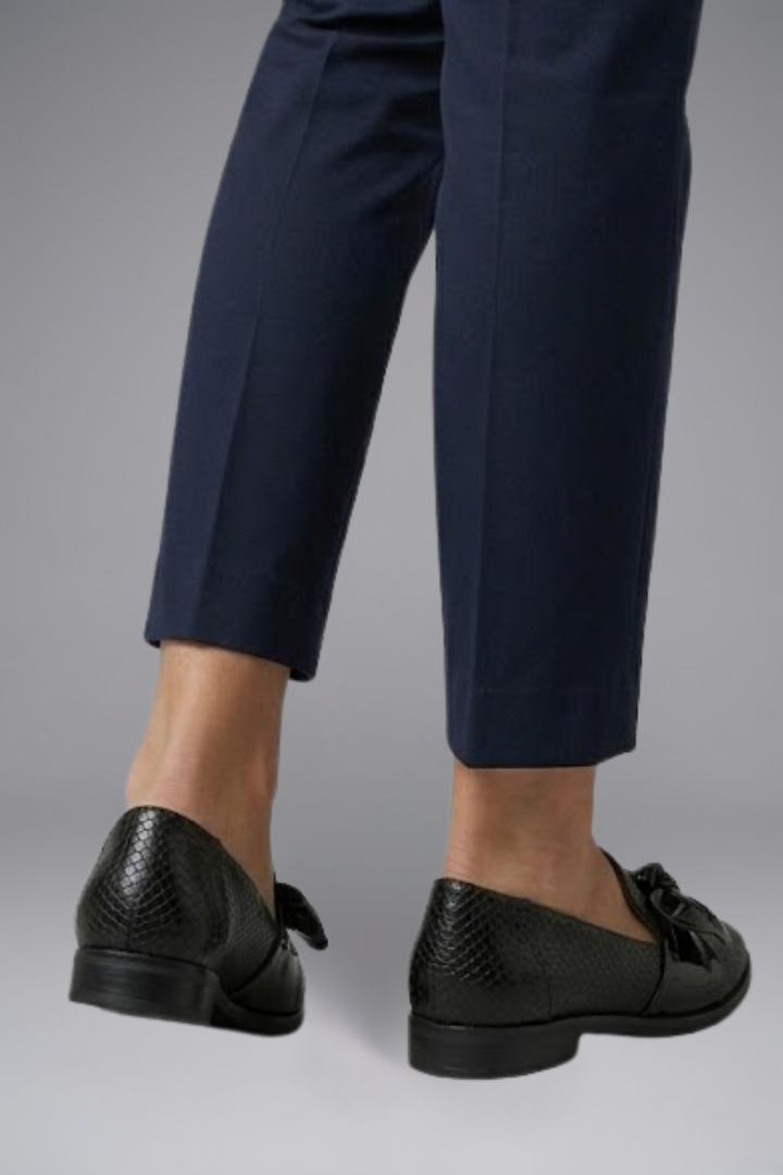Women's Leather Loafers with Bow Detail and Slip On