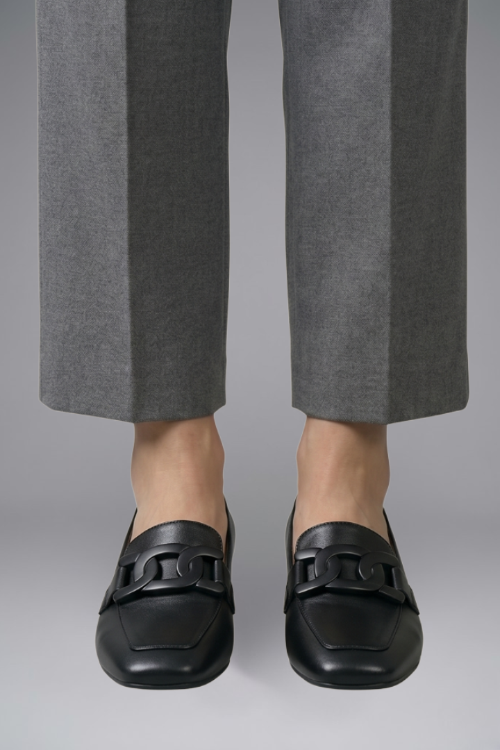 Women's Leather Loafers with Slip On Design for All Season Wear