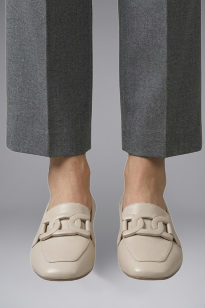 Women's Leather Loafers with Slip On Design for All Season Wear
