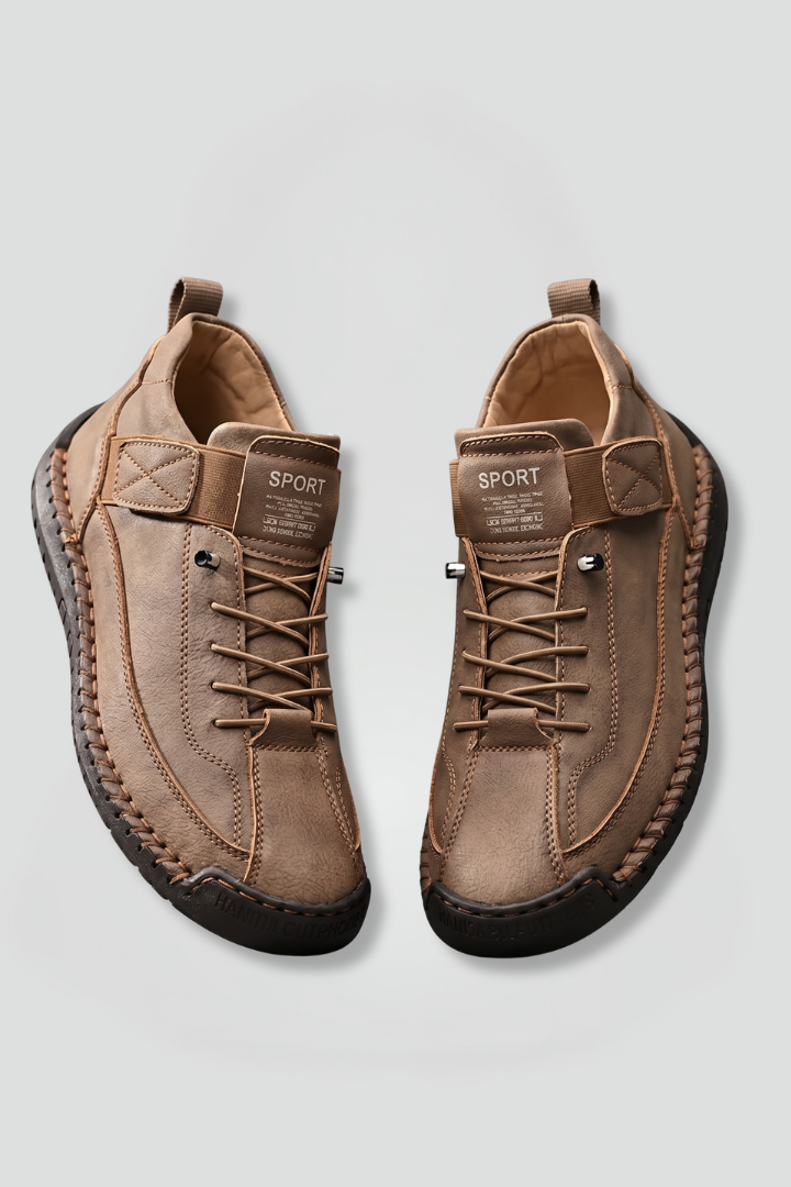 Women's Leather Trainers with Lace-Up Front for All-Day Comfort
