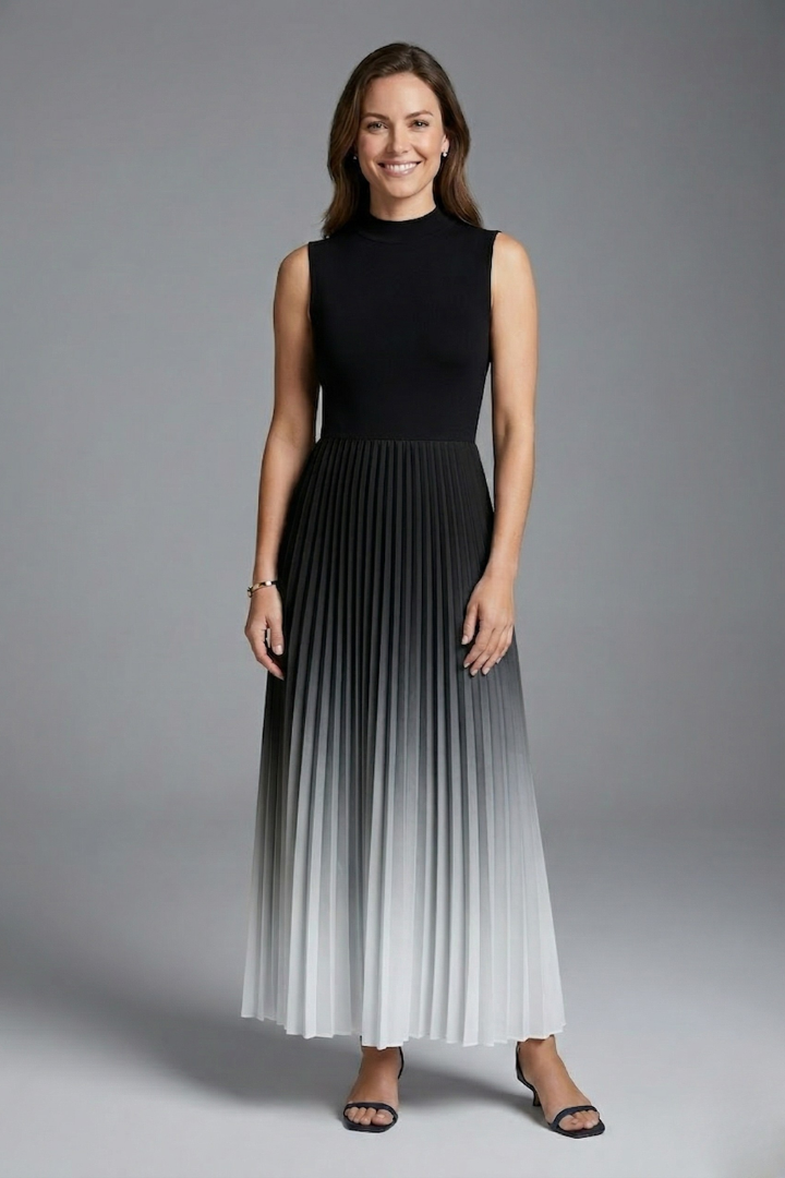 Women’s Maxi Dress with Sleeveless Design and Pleated Skirt