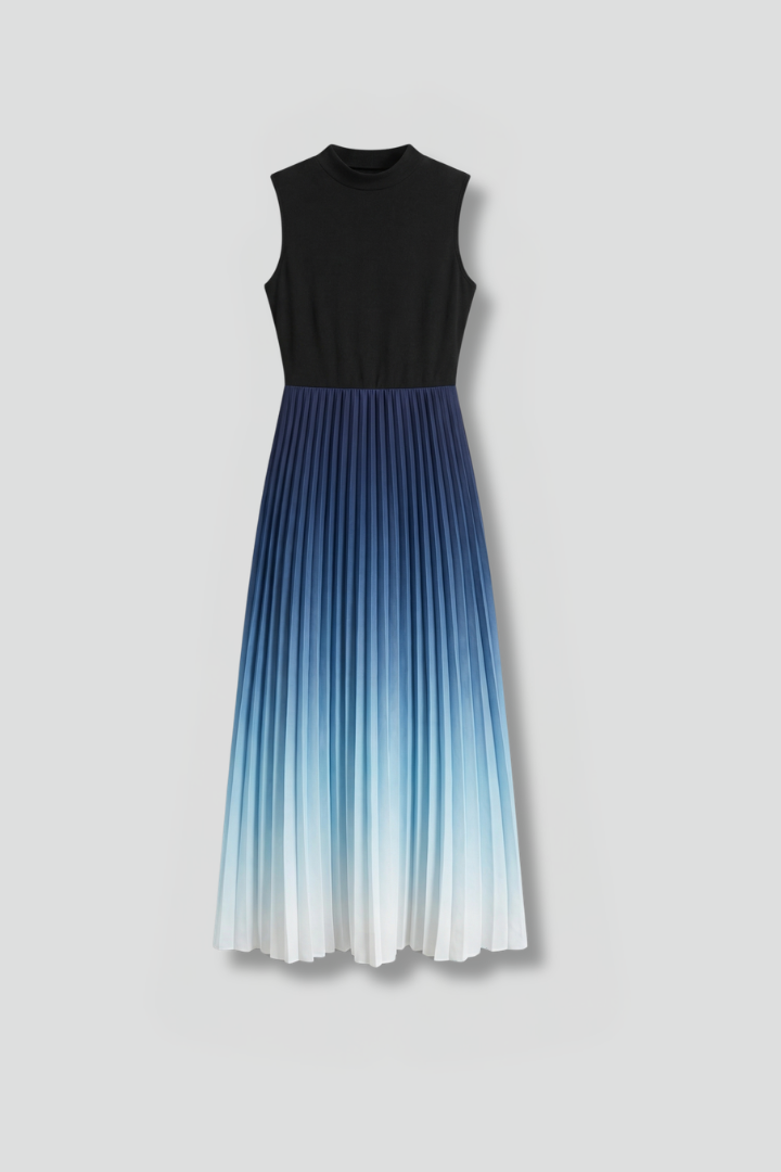 Women’s Maxi Dress with Sleeveless Design and Pleated Skirt