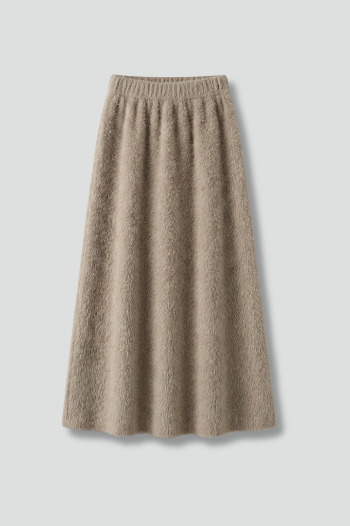 Women’s Maxi Skirt with Elastic Waistband and Textured Surface