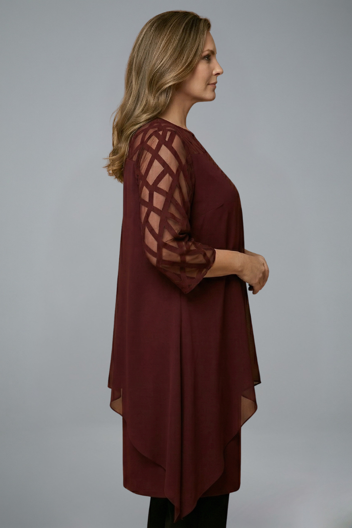 Women’s Midi Dress with Adjustable Fit and Short Sleeves