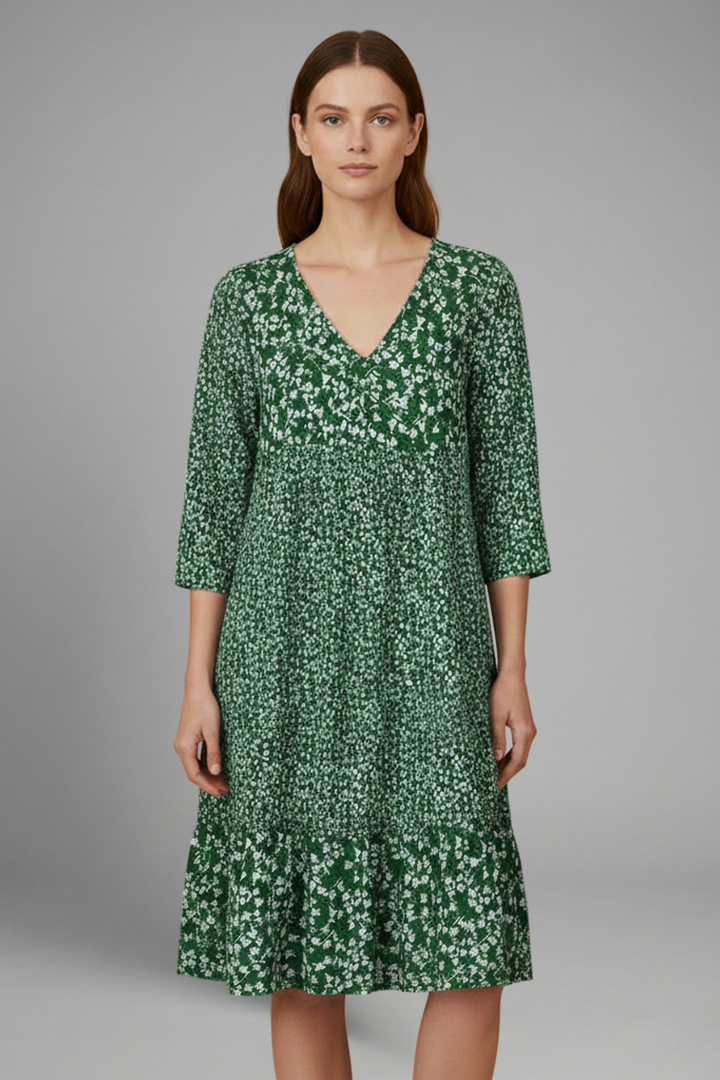 Women’s Midi Dress with Structured Fit and Plain Surface