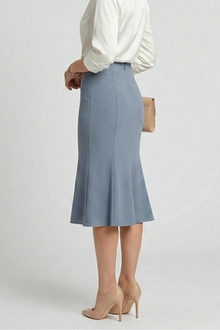 Women’s Midi Skirt with High Waist and A-Line Shape