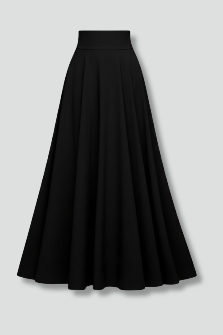 Women’s Midi Skirt with High Waist and Flared Hem