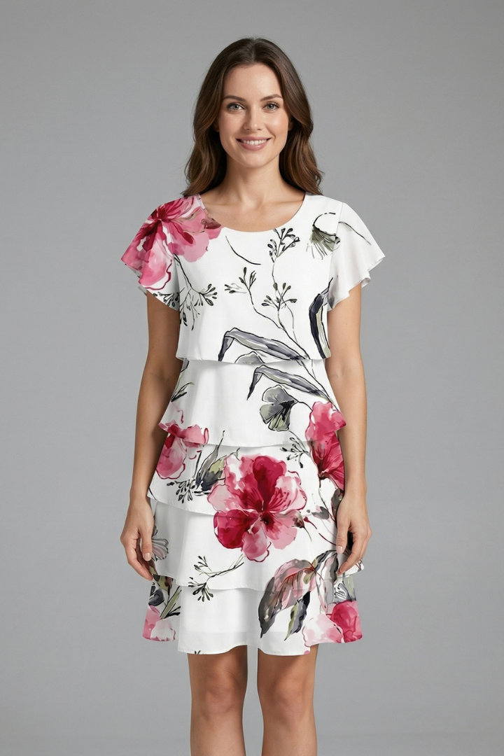 Women’s Mini Dress with V-Neck and Ruffle Hem