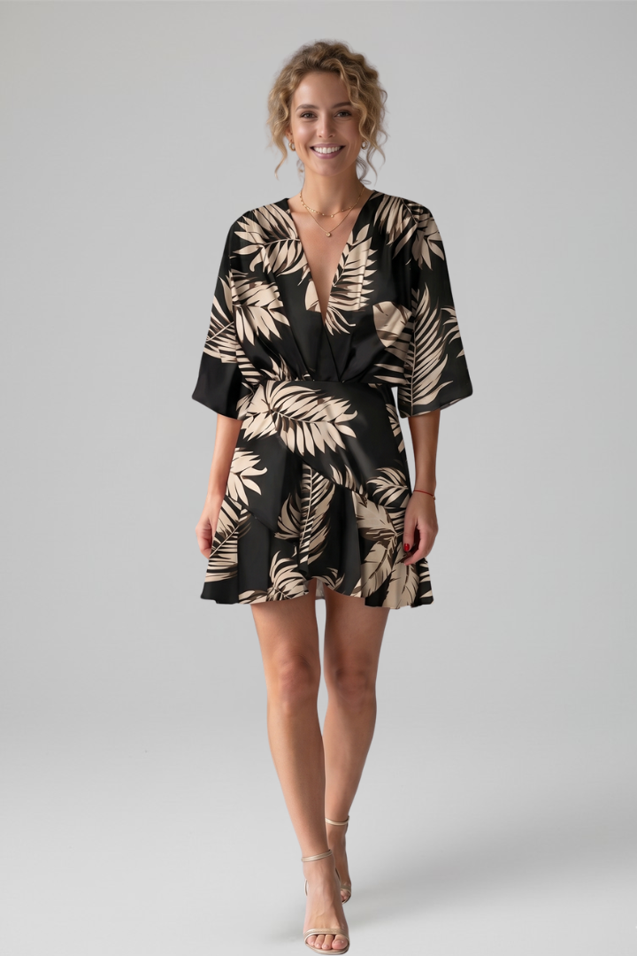 Women's Mini Dress with V-Neck for Summer