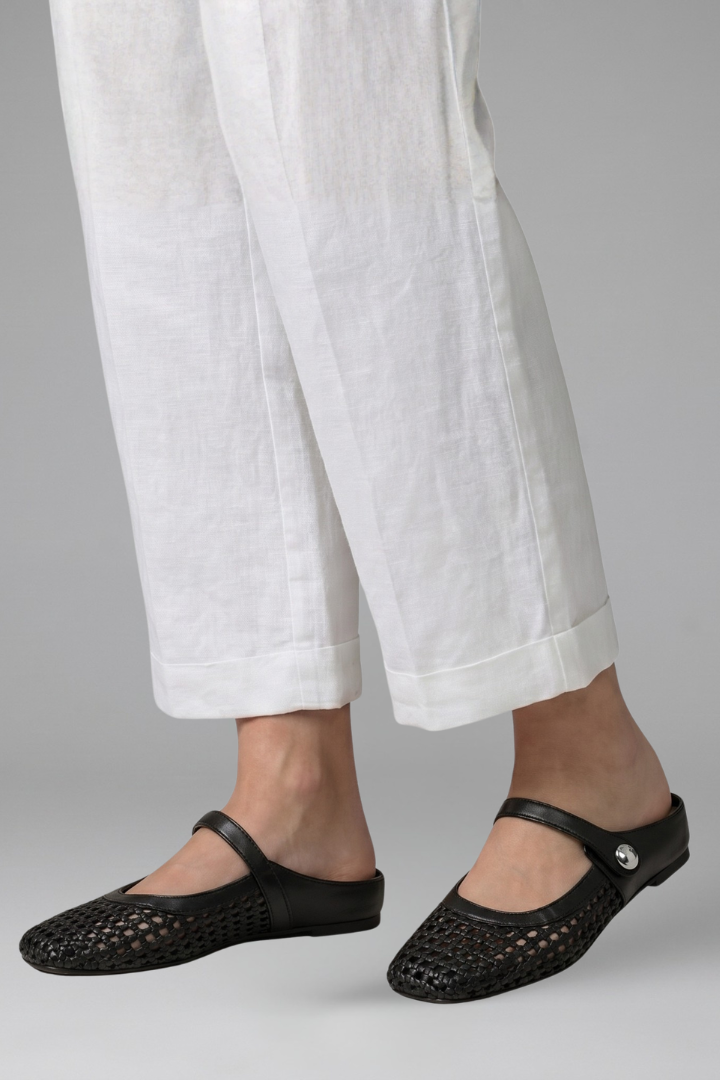 Women's Mules Shoes with Woven Upper for Spring