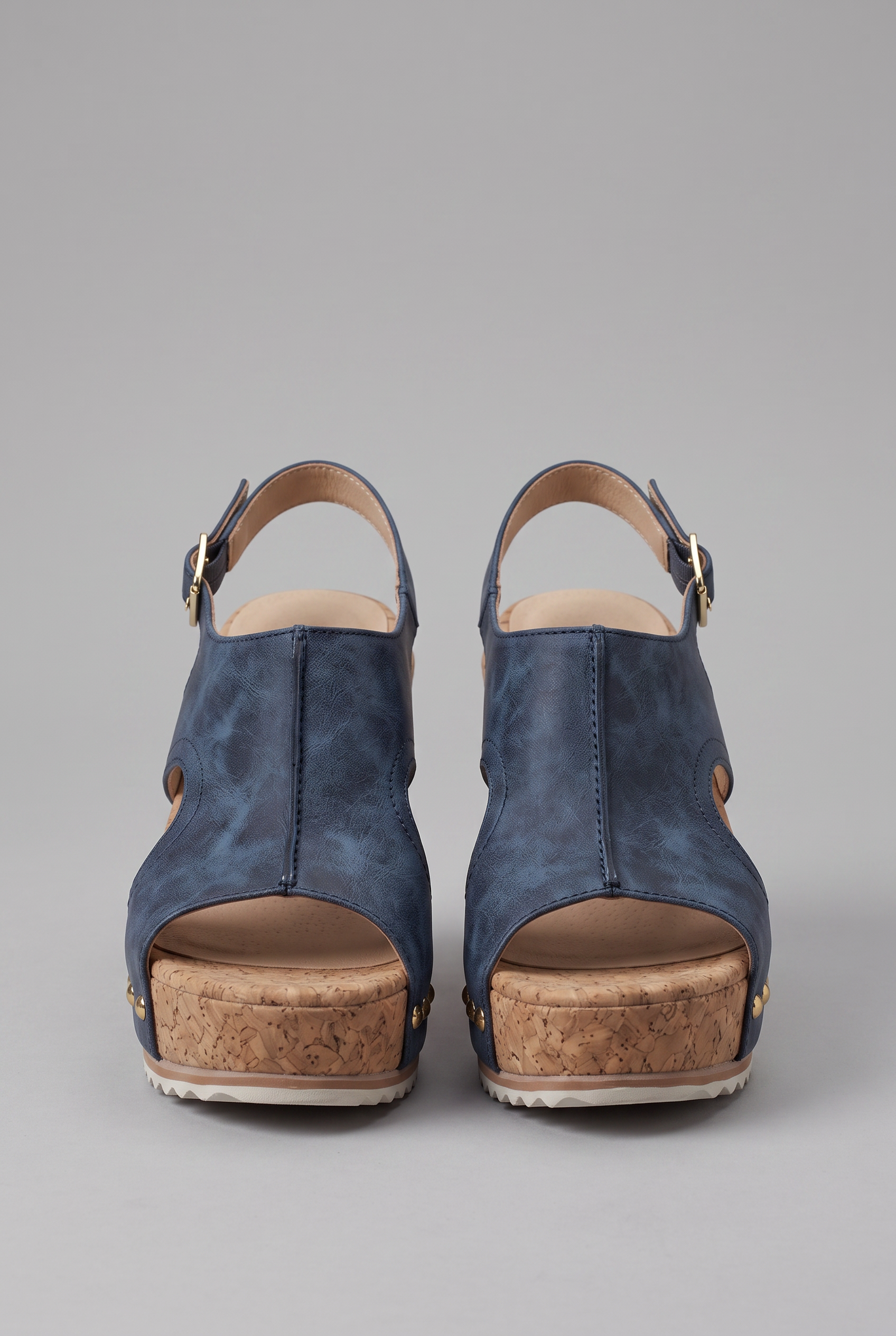Women's Open-Toe Platform Wedge Sandals with Adjustable Buckle Strap