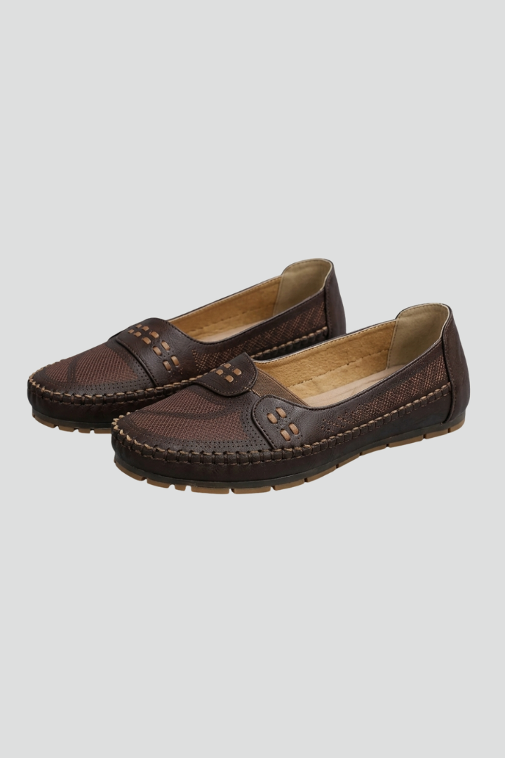 Women's Orthopaedic Flats with Perforated Upper for All-Day Comfort