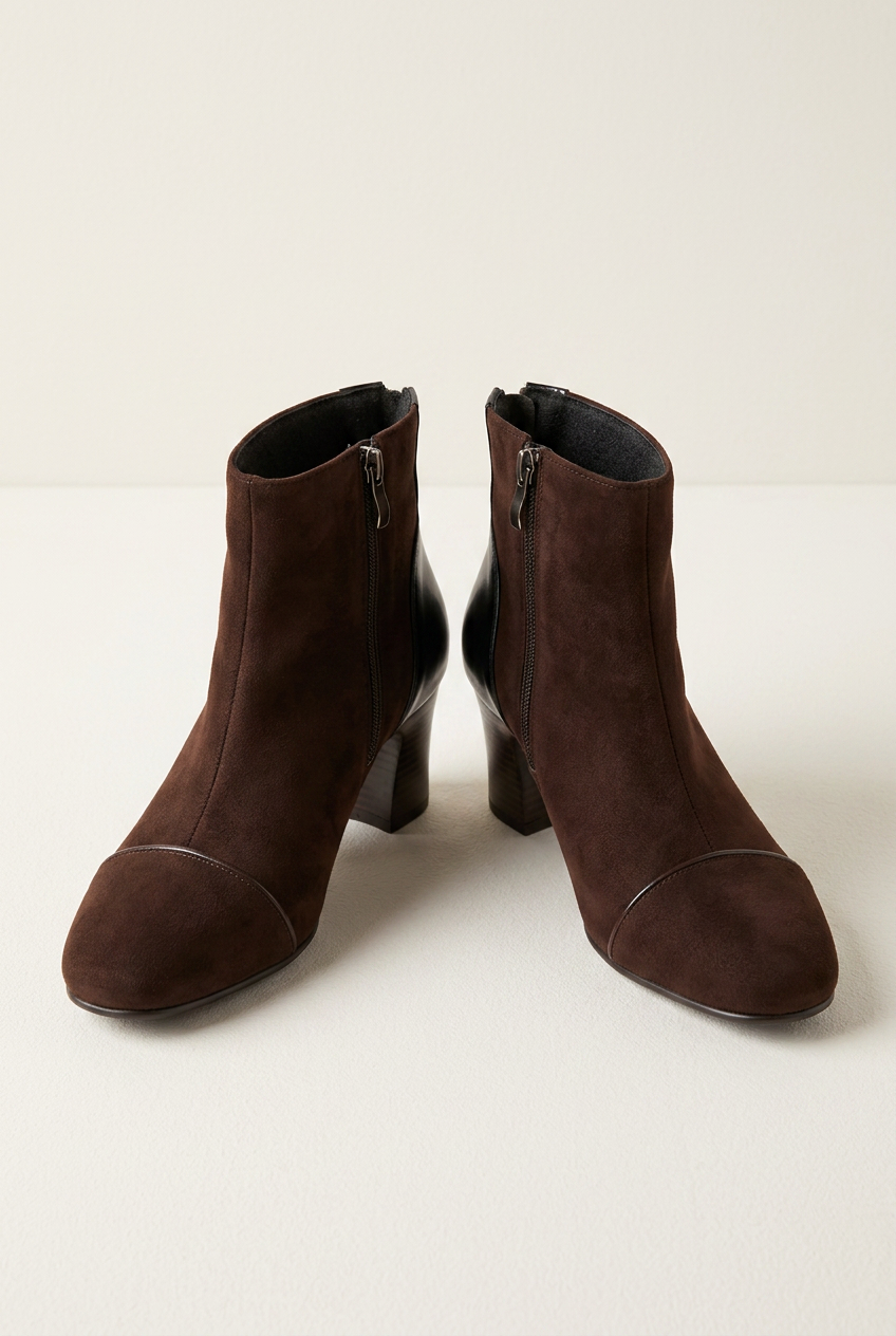 Women's Orthopaedic Heeled Boots with Block Heel for All-Day Comfort