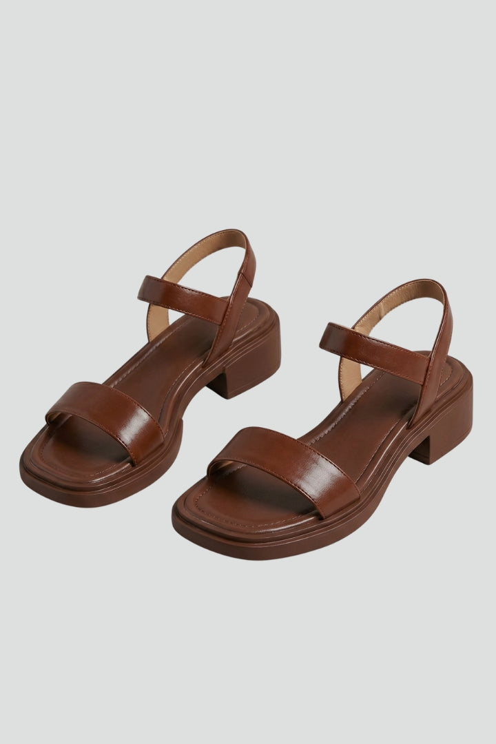 Women's Orthopaedic Sandals with Cushioned Insole and Block Heel