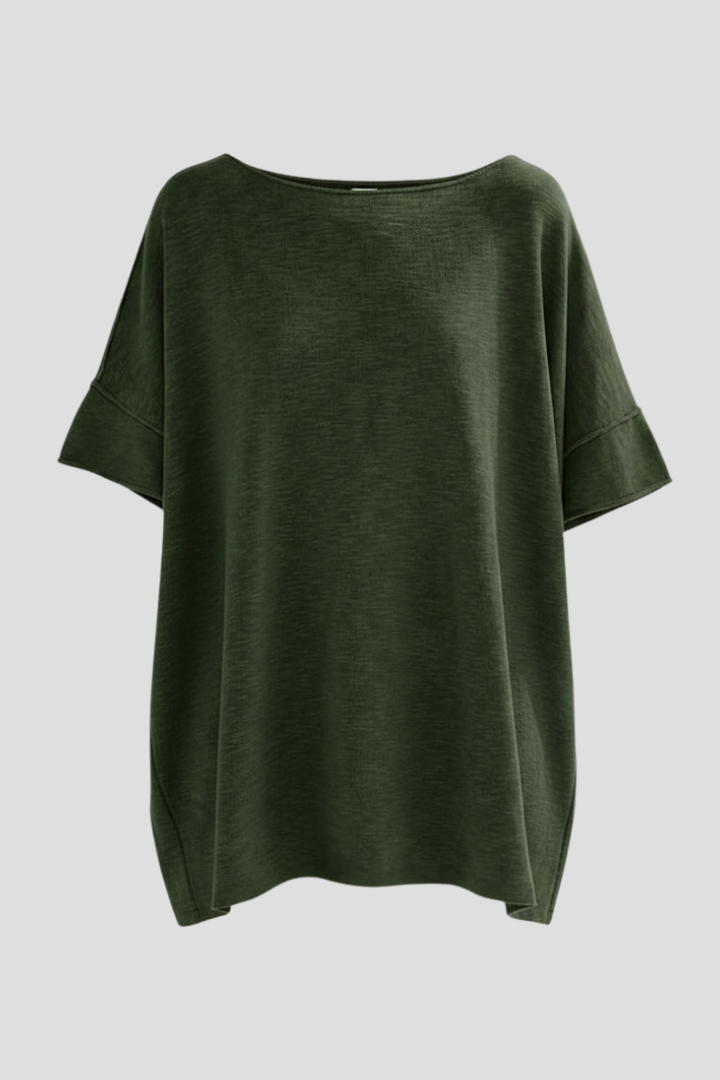 Women’s Oversized T-Shirt with Round Neckline and Short Sleeves
