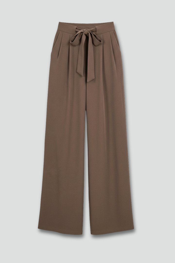 Women’s Palazzo Trousers with Drawstring Waist and Side Pockets