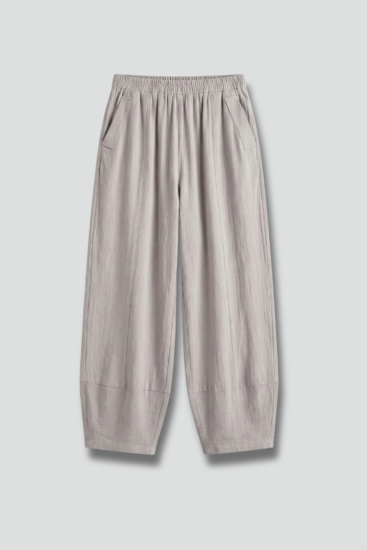 Women’s Palazzo Trousers with Elastic Waist and Side Pockets