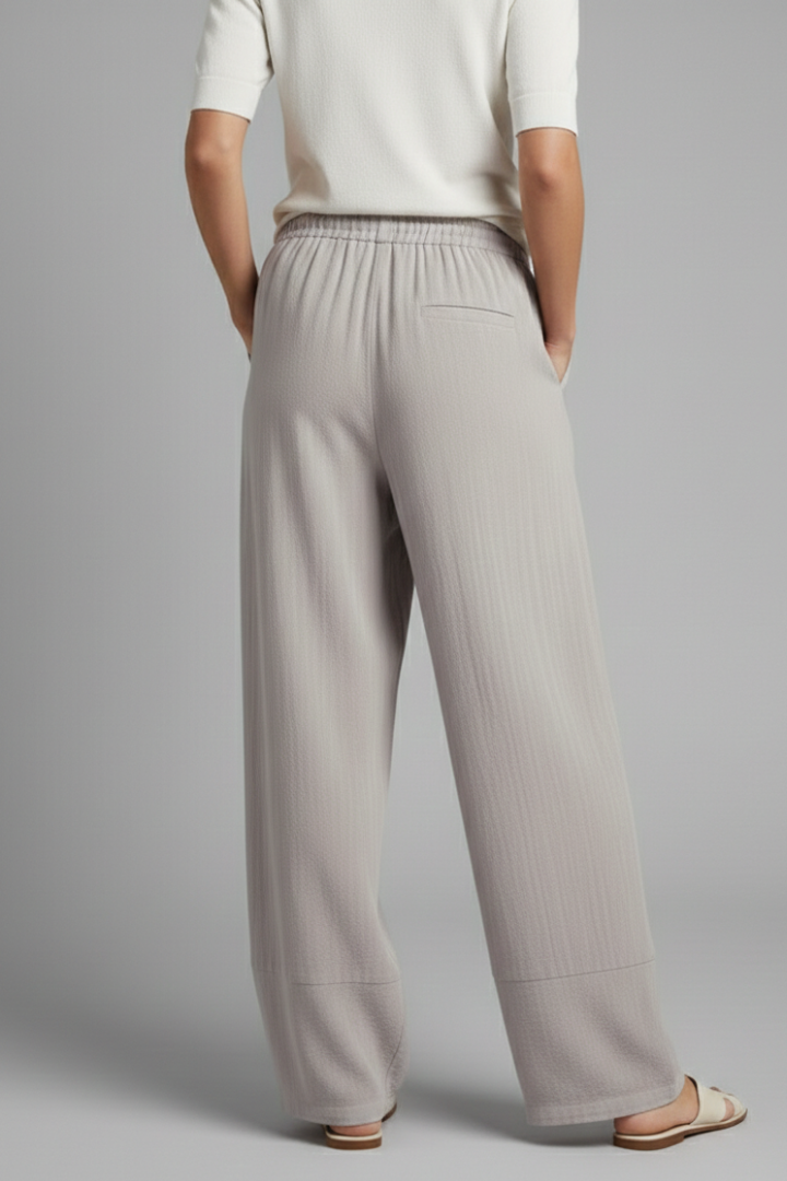 Women’s Palazzo Trousers with Elastic Waist and Side Pockets