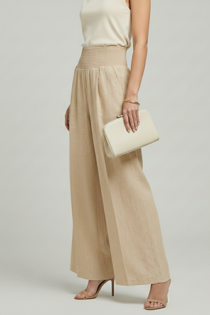 Women’s Palazzo Trousers with High Waist and Pleats