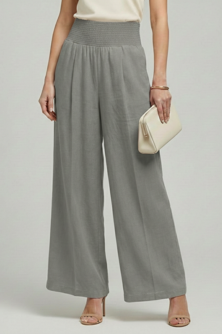 Women’s Palazzo Trousers with High Waist and Pleats
