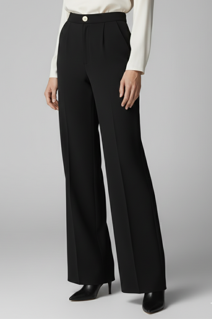 Women’s Palazzo Trousers with High Waist and Wide Legs