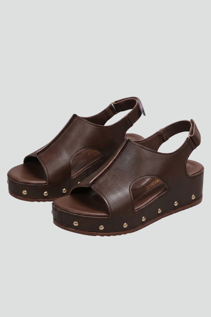 Women's Platform Sandals with Cushioned Footbed and Straps