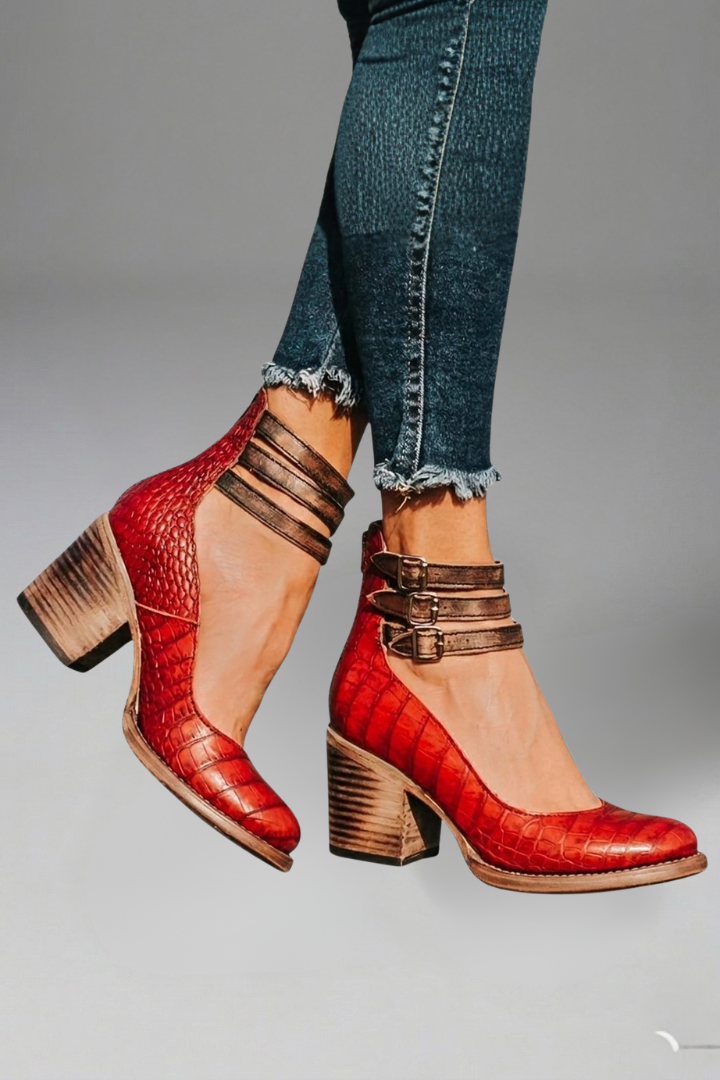 Women’s Sandal Heels with Ankle Strap and Block Heel