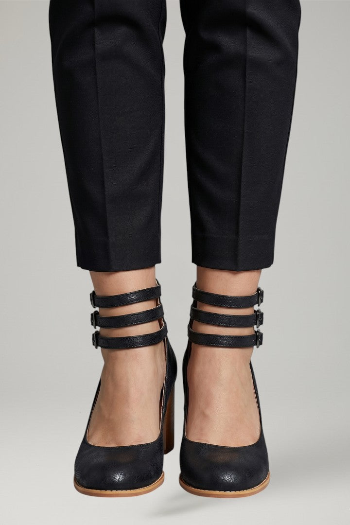Women's Sandals with Ankle Strap and Block Heel