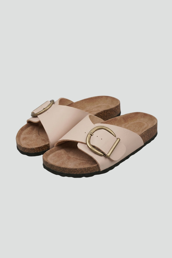 Women's Sandals with Buckle Fastening and Textured Sole