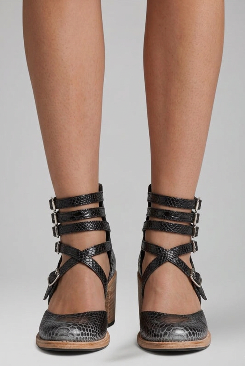 Women's Sandals with Cushioned Footbed and Buckle Fastening