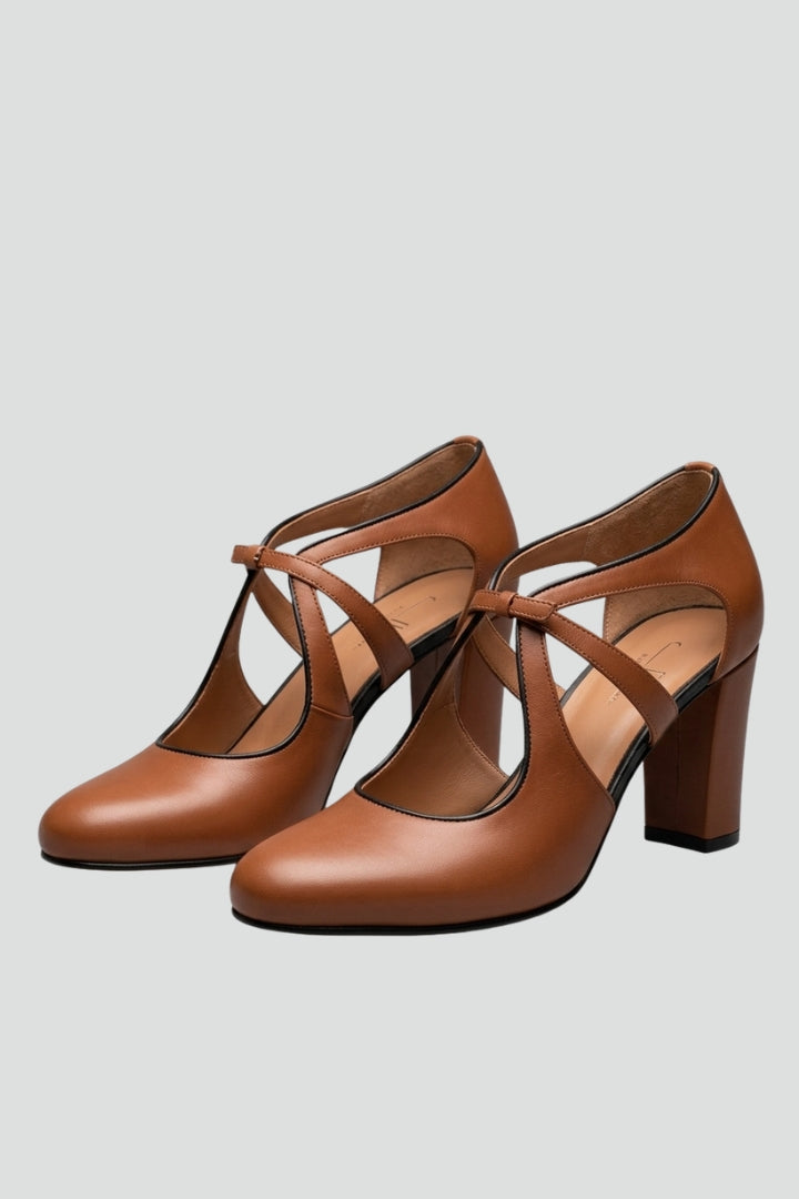 Women's Sandals with Cutout Design and Ankle Strap