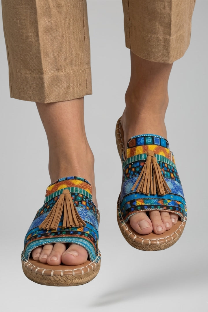 Women's Sandals with Slip On Design and Cushioned Footbed