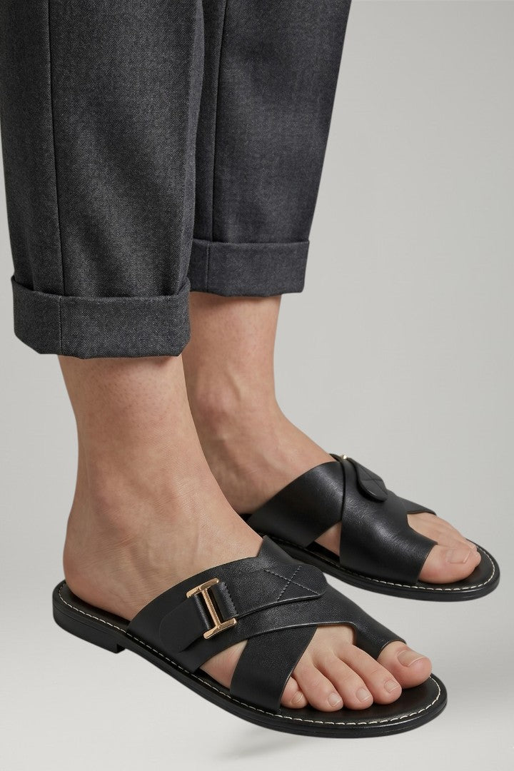 Women's Sandals with Toe Loop and Adjustable Strap