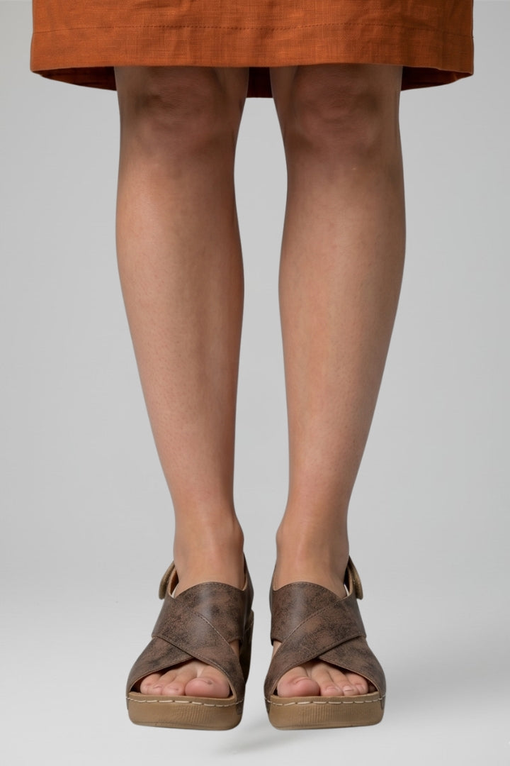 Women's Sandals with Wedge Platform and Cushioned Insole