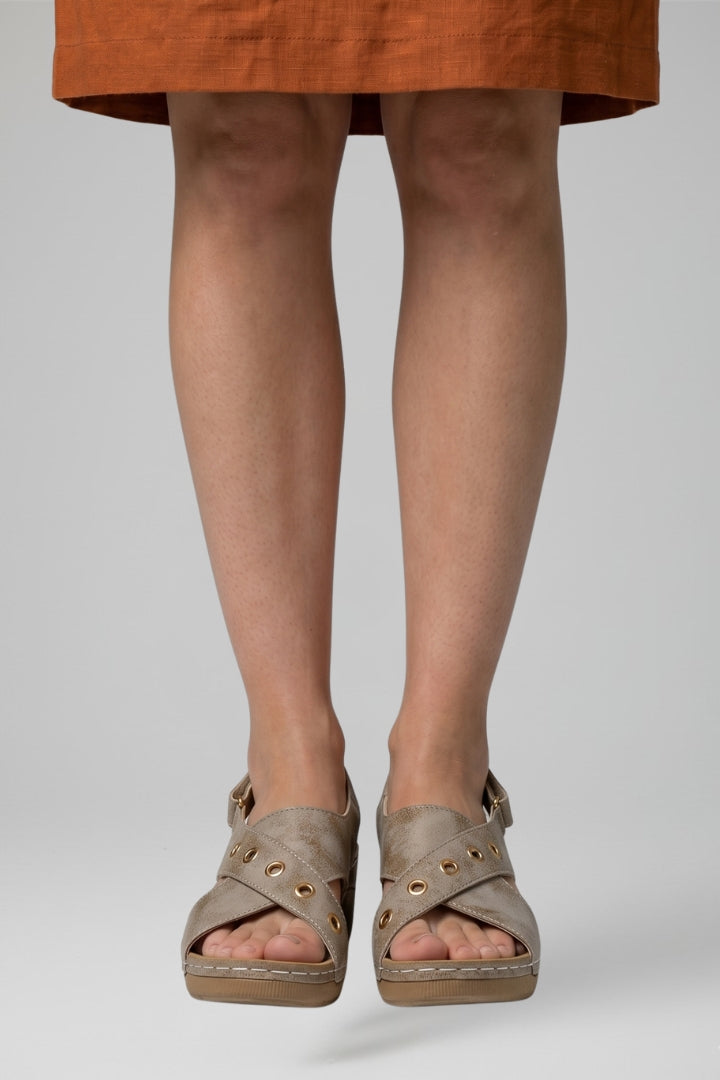 Women's Sandals with Wedge Platform and Cushioned Insole