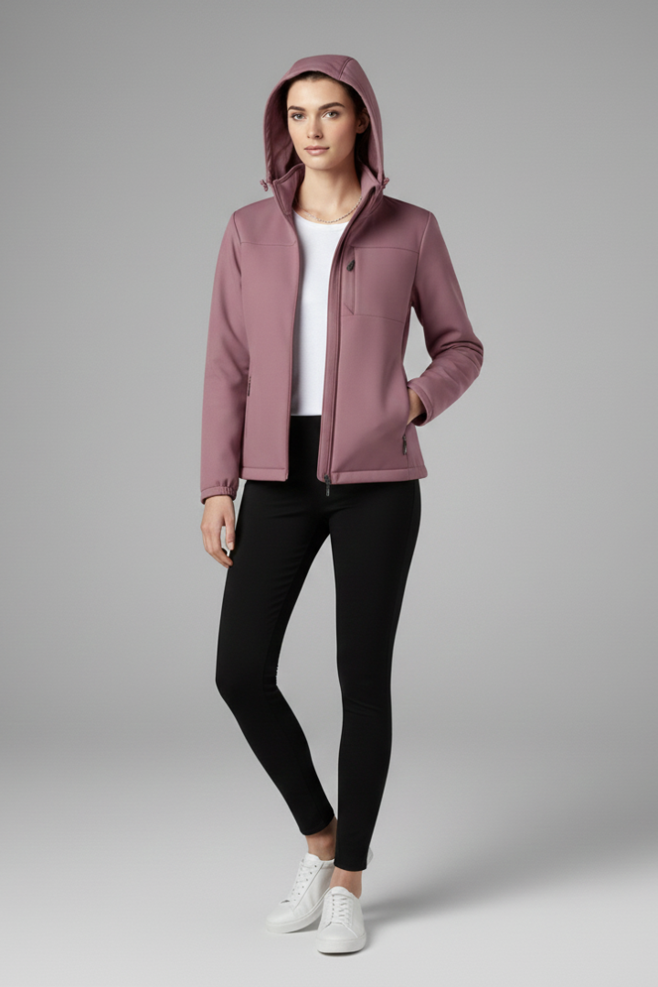 Women’s Shell Jacket with Hood and Full Zipper