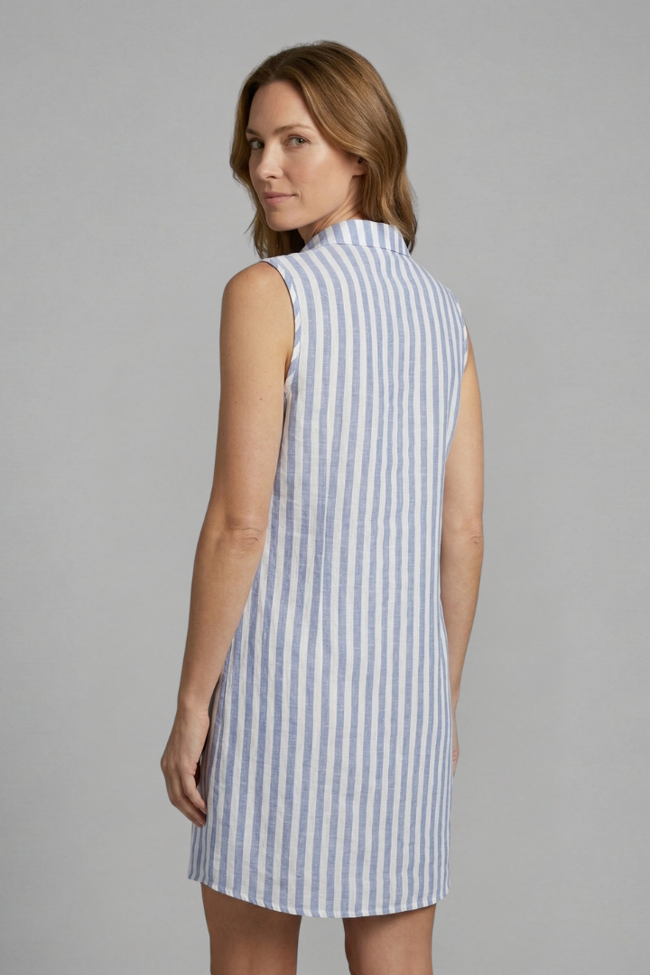 Women’s Shirt Dress with Collar and Button Front