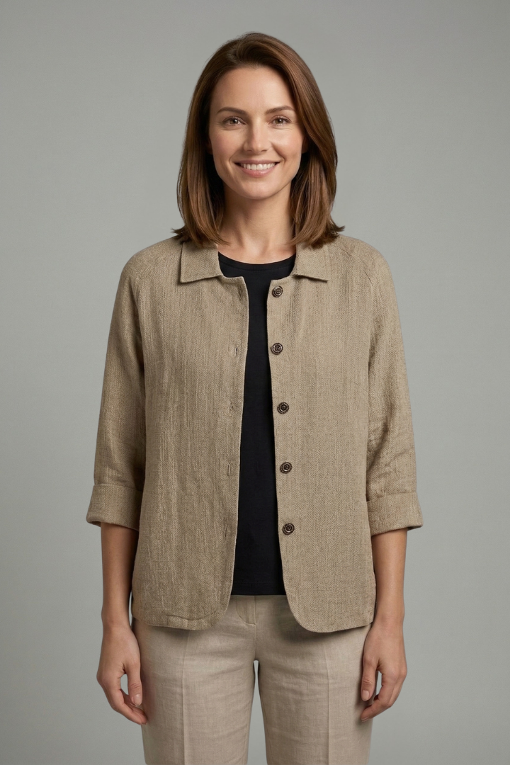 Women’s Shirt with Button Fastening and Long Sleeves