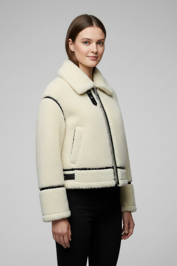 Women’s Short Jacket with Zip and Pockets