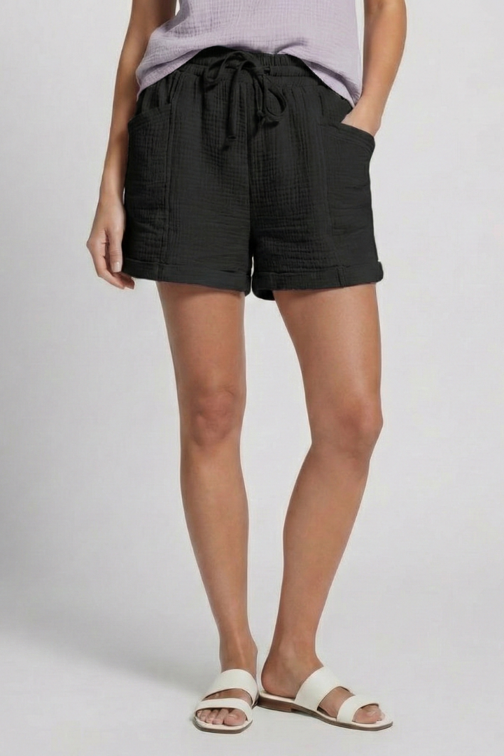 Women’s Shorts with Drawstring Waist and Side Pockets