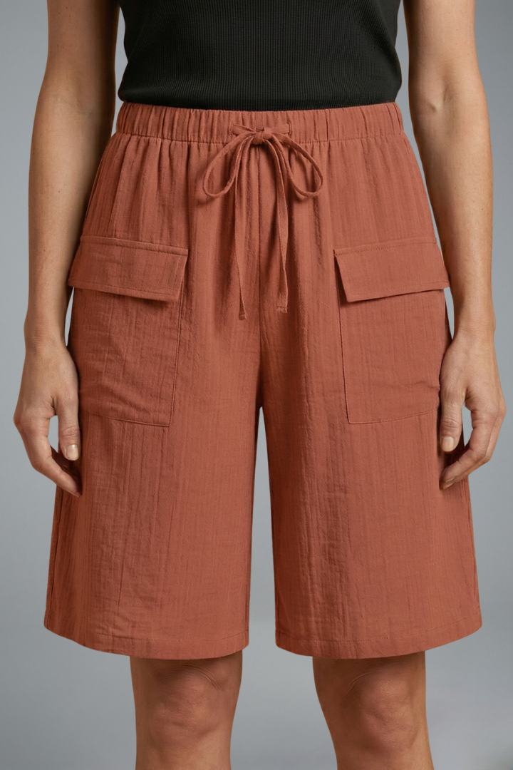 Women’s Shorts with Elasticated Waistband and Drawstring