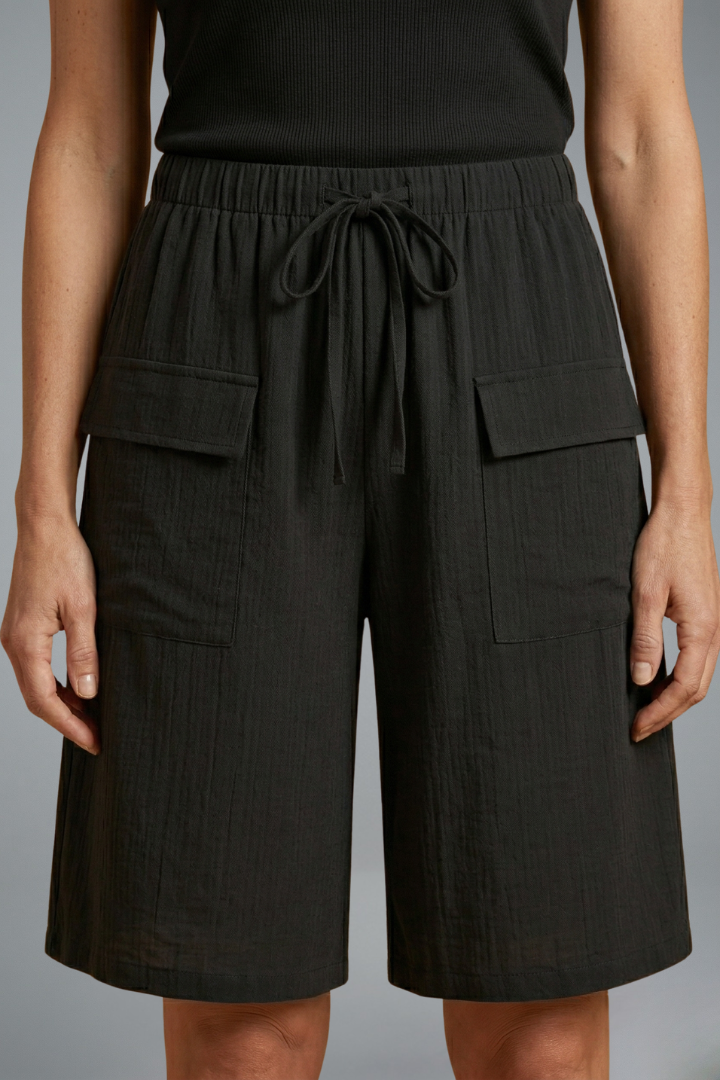 Women’s Shorts with Elasticated Waistband and Drawstring