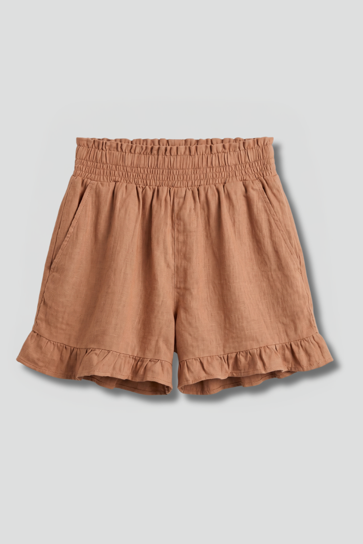 Women's Shorts with Ruffle Hem for Casual Wear