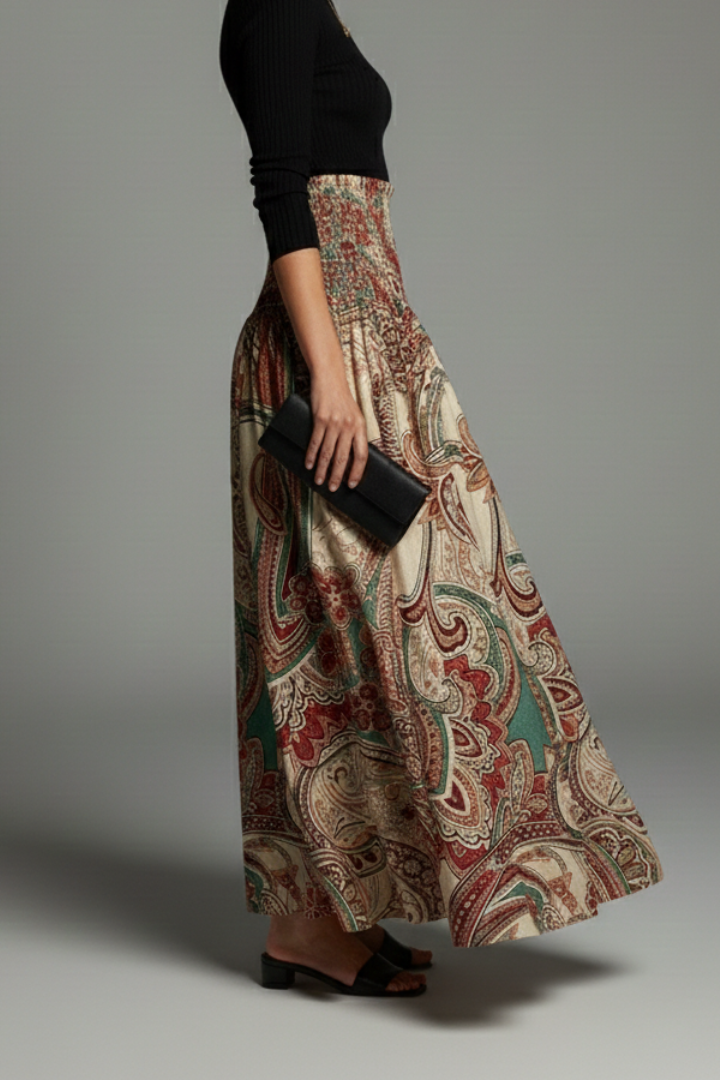 Women’s Skirt with Elastic Waistband and A-Line Cut