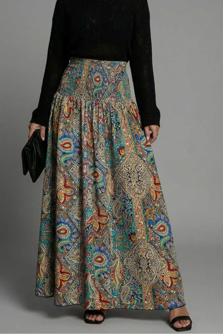 Women’s Skirt with Elastic Waistband and A-Line Cut